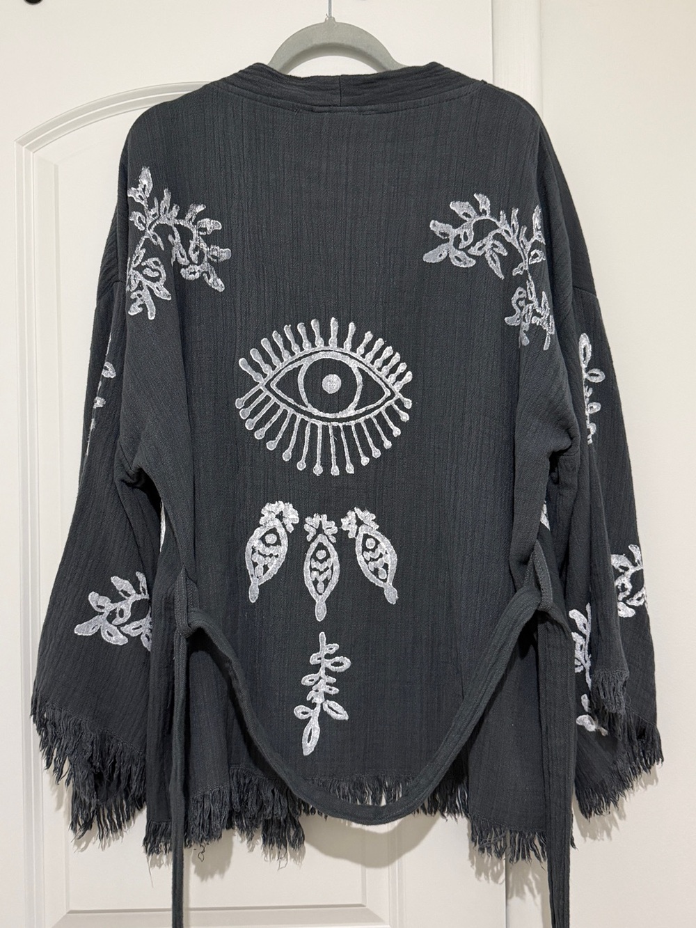 Evil Eye-Detail Kimono - Picture 2 of 5
